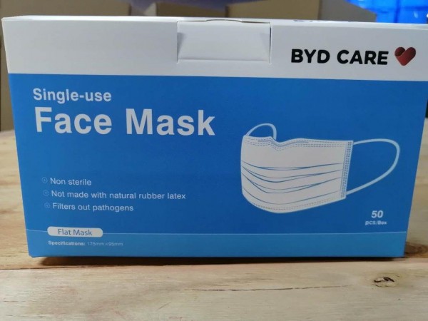 BYD Medizinische Einwegmaske (OP-Maske Typ IIR, 50er, non-steril verpackt